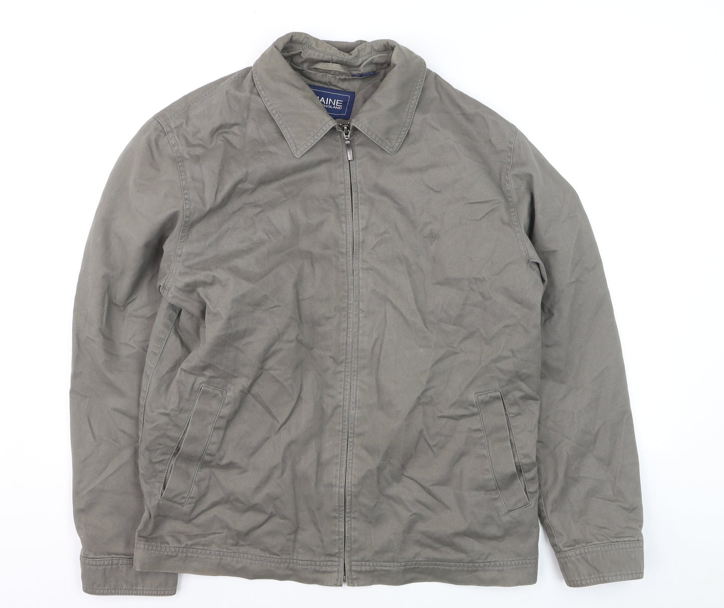 Maine New England Men’s Grey Cotton Twill Full Zip Jacket M
