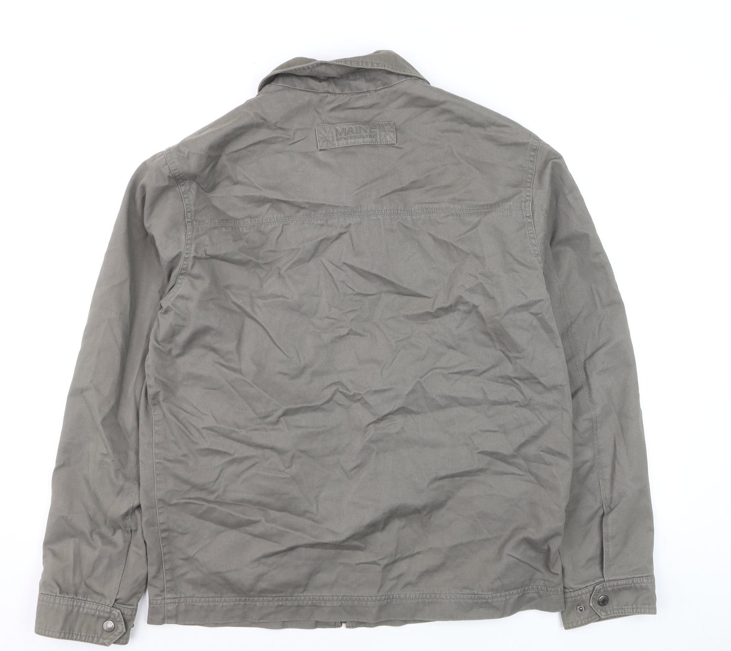 Maine New England Men’s Grey Cotton Twill Full Zip Jacket M