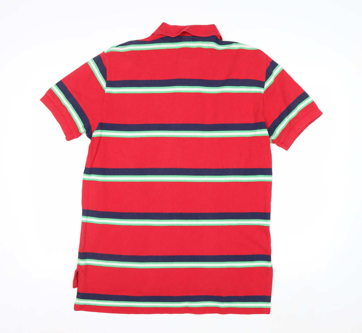 Ralph Lauren Men's Red Striped Short Sleeve Polo Shirt Size L