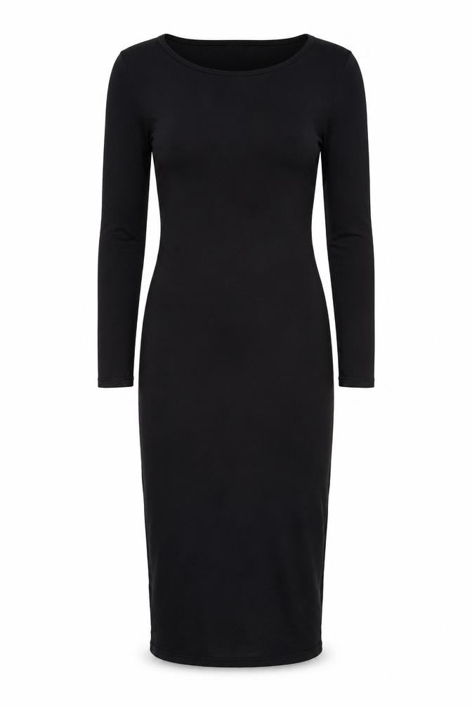 Topshop Women Black Size 10 Bodycon Long Sleeve Midi Dress