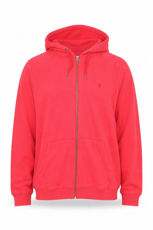 Volcom Men's Red Full Zip Hoodie Size S Cotton Casual Sweatshirt
