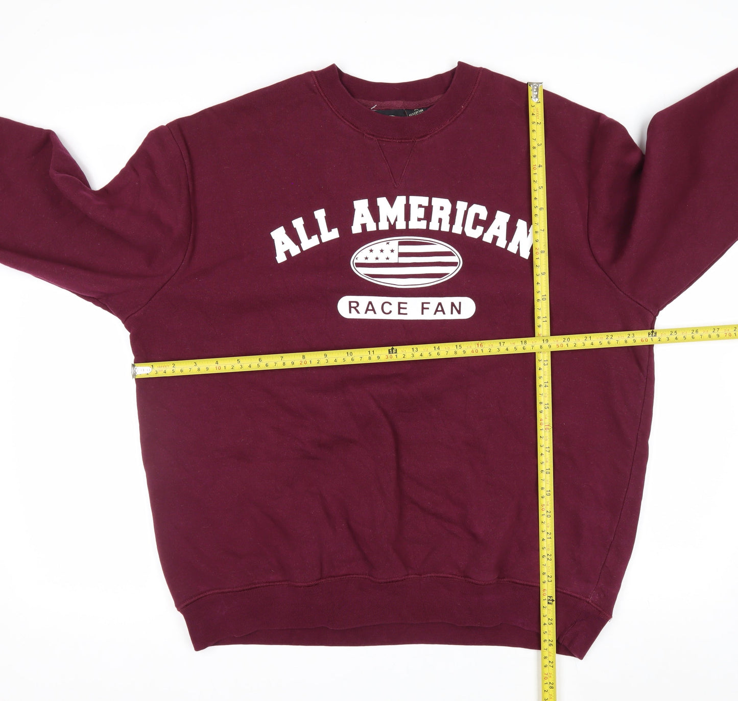 SMI Properties Men's Burgundy All American Graphic Crew Neck Sweatshirt XL