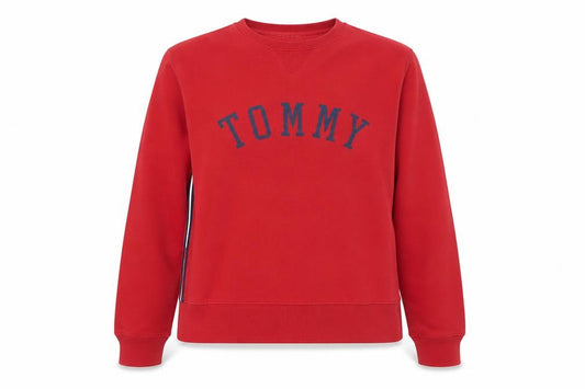 Tommy Hilfiger Jeans Red Cotton Crew Neck Sweatshirt Women M