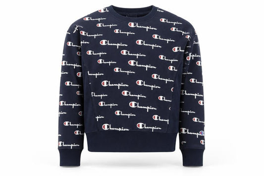 Champion Men's Blue Small Reverse Weave Logo Pullover Jumper