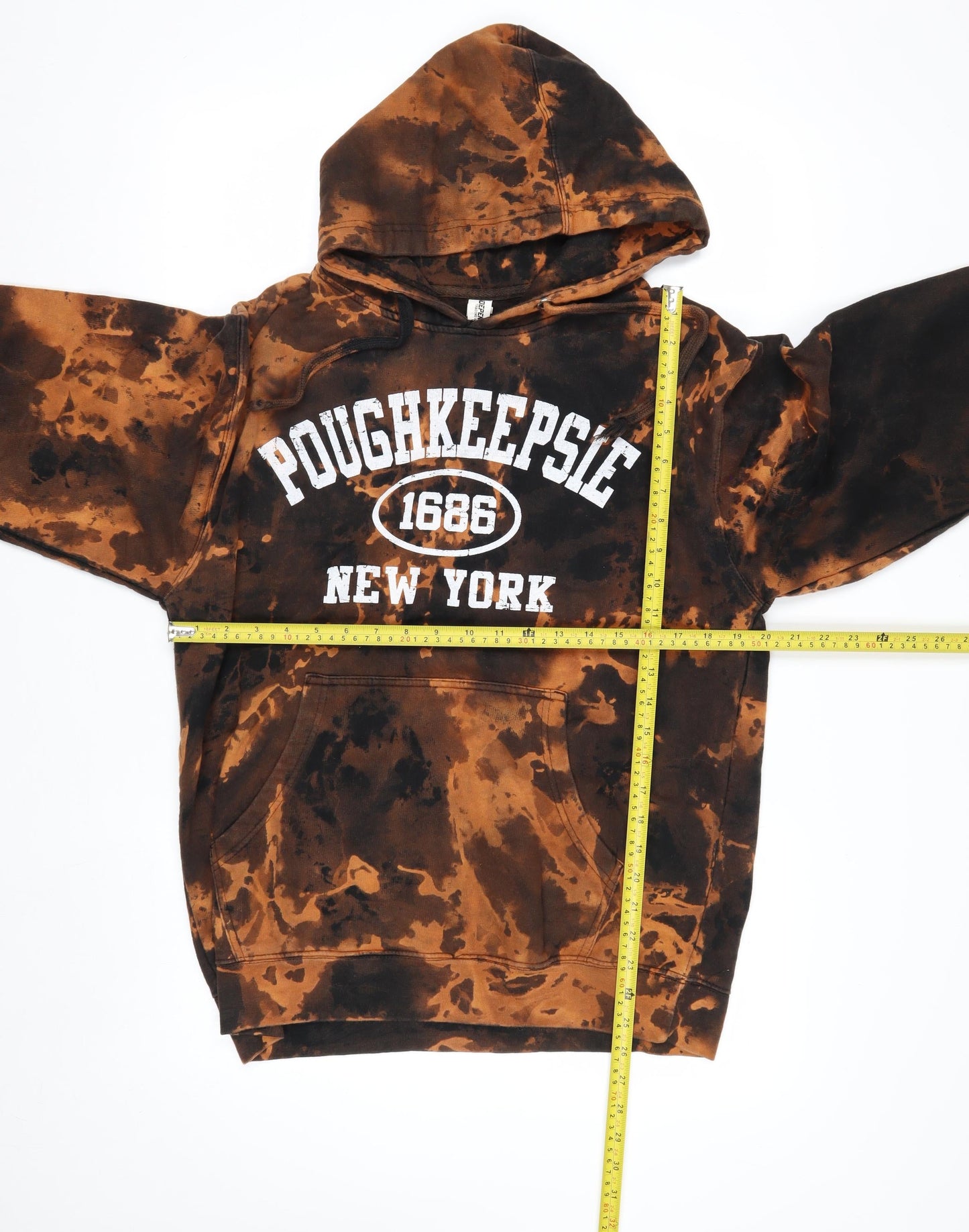 Independent Trading Co Mens Brown Black Tie-Dye Pullover Hoodie M