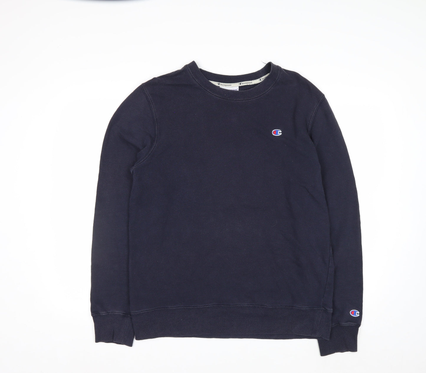 Champion Men's Blue Pullover Sweatshirt L Crew Neck Logo