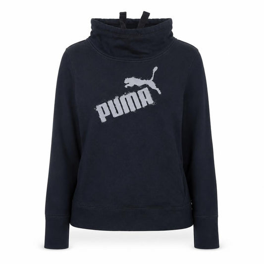 Puma Womens Black Size 12 Pullover Sweatshirt with Logo Print