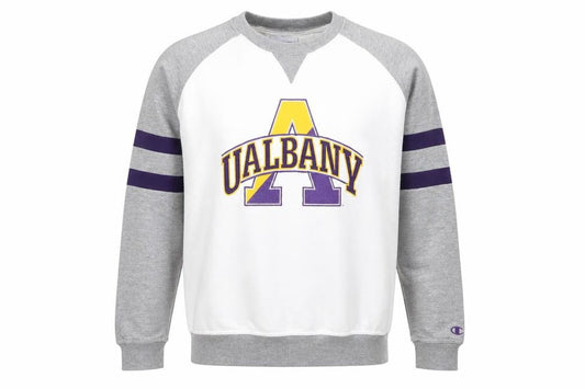 Champion Mens Grey White UAlbany Logo Sweatshirt M Pullover
