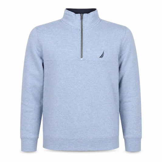 Nautica Men's Blue 1/4 Zip Fleece Sweatshirt Size S Regular Fit