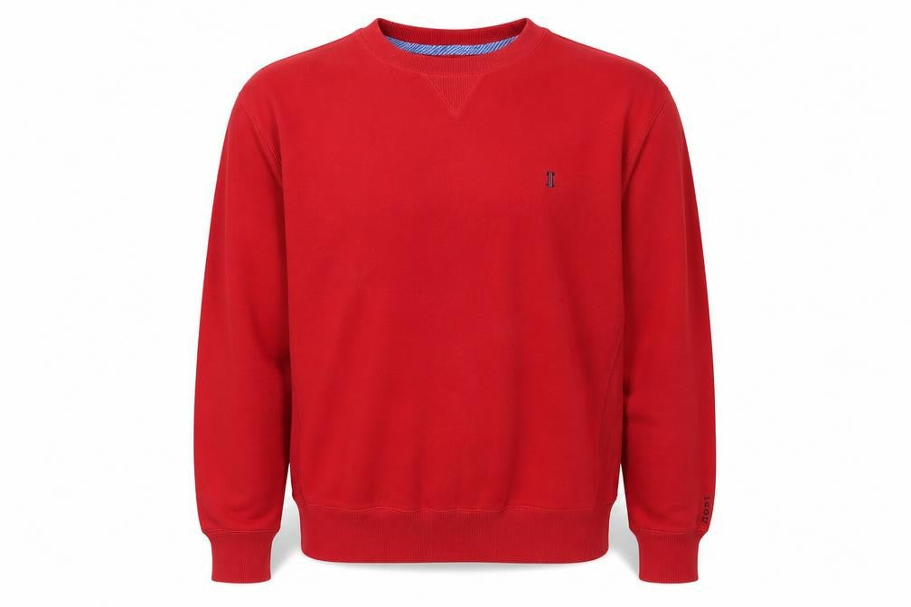 IZOD Men's Red Crew Neck Pullover Sweatshirt Size L