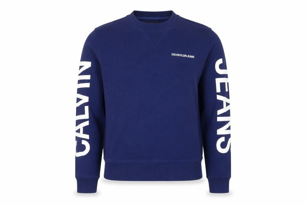 Calvin Klein Jeans Men's Blue Logo Pullover Sweatshirt Size M