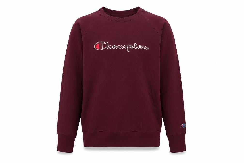 Champion Men's Red Pullover Sweatshirt L Regular Crew Neck Fleece