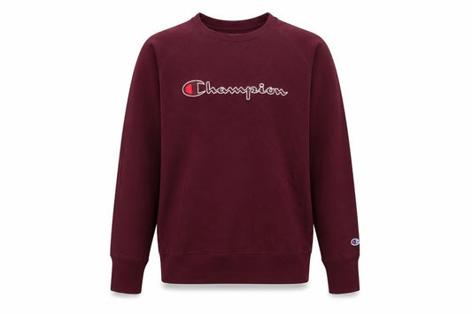 Champion Men's Red Pullover Sweatshirt L Regular Crew Neck Fleece