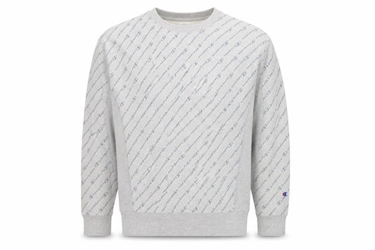 Champion Men's Grey Reverse Weave Logo Pullover Sweatshirt Size L