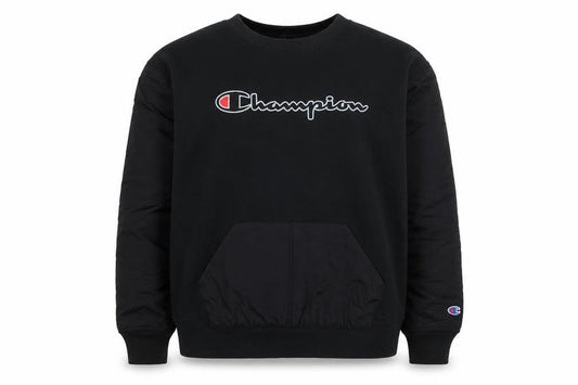 Champion Men's Black L Pullover Crew Neck Sweatshirt with Logo