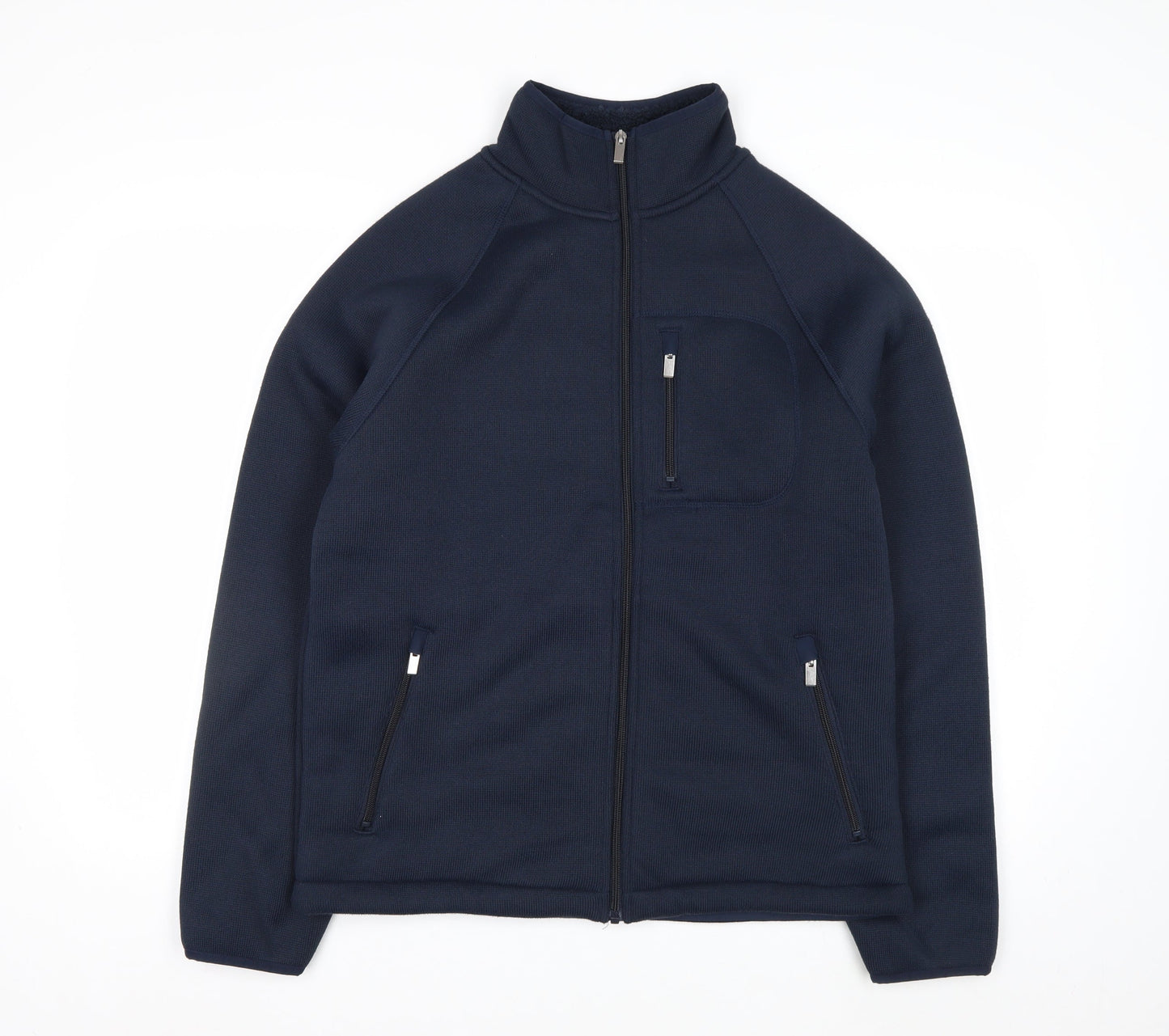 Marks and Spencer Men's Blue Fleece Full Zip Jacket S Regular Fit