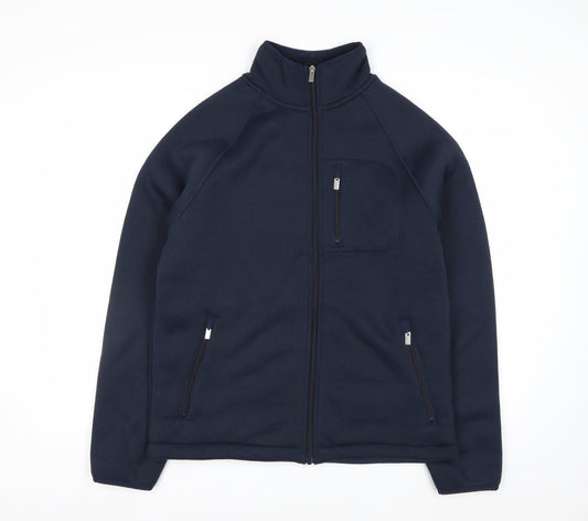Marks and Spencer Men's Blue Fleece Full Zip Jacket S Regular Fit