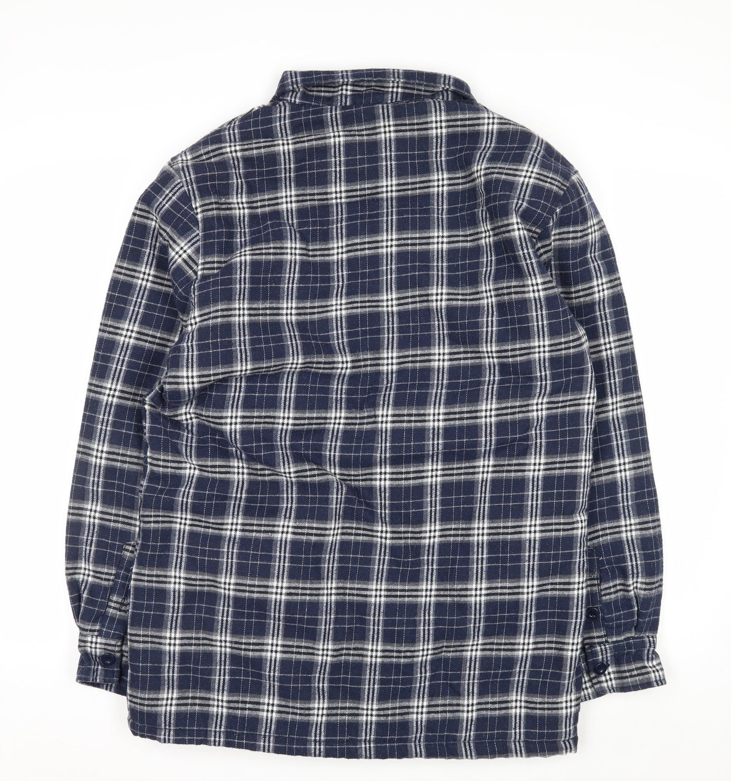 Pegasus Mens Blue Checked Flannel Zip Jacket Size M Fleece Lined