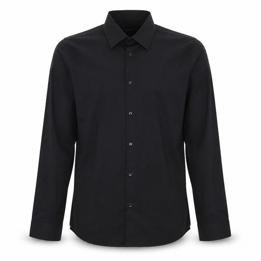 Cedarwood State Men's Black Slim Fit Long Sleeve Button-Up Shirt 14.5