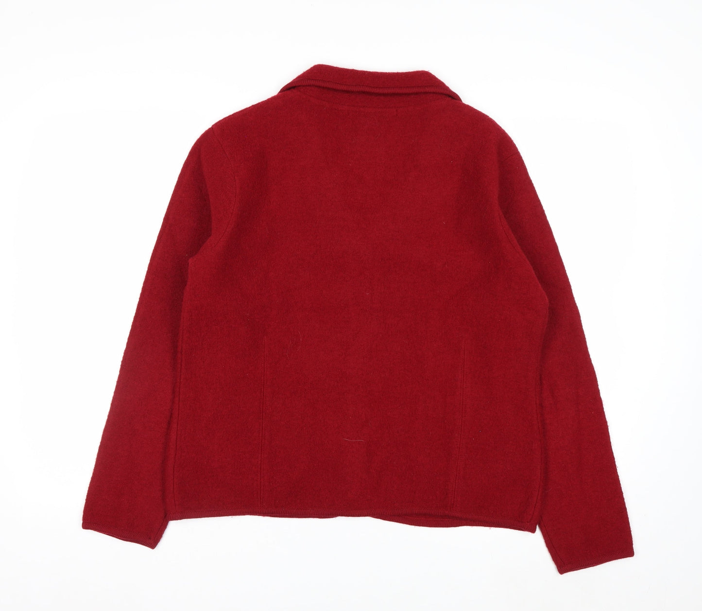 Contemporaine Women's Red Wool Petite L Blazer Jacket