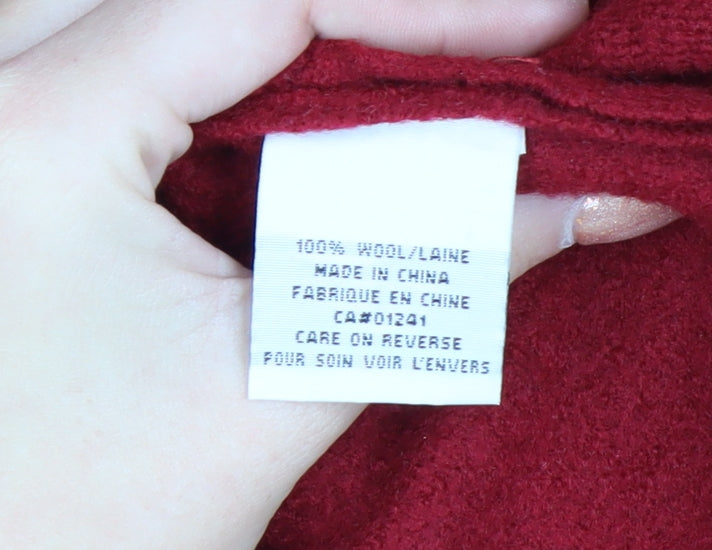 Contemporaine Women's Red Wool Petite L Blazer Jacket