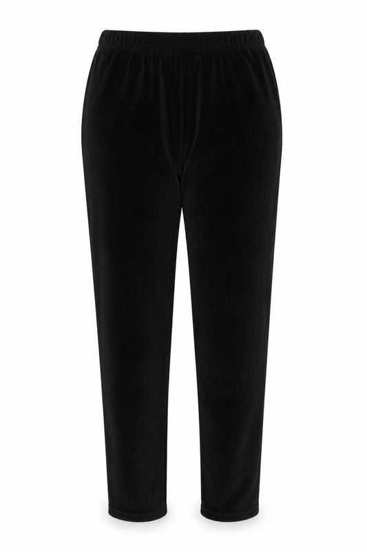 Marks and Spencer Womens Black Velour Trousers Size 14 X Short