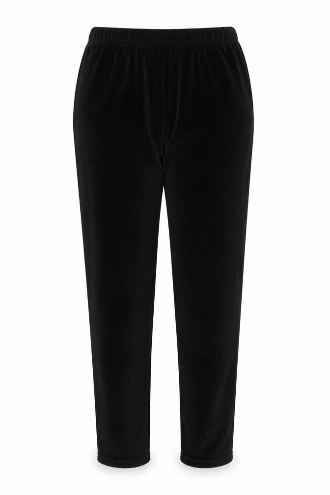 Marks & Spencer Womens Black Velour Trousers Size 14 X Short