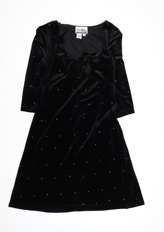 Sheri Martin Women’s Black Velvet A-Line Party Dress Size 8