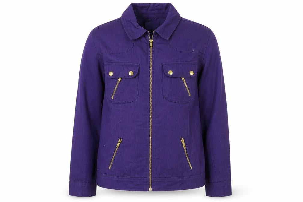 Keren Hart Women's Purple Cotton Zip-Up Jacket Size M