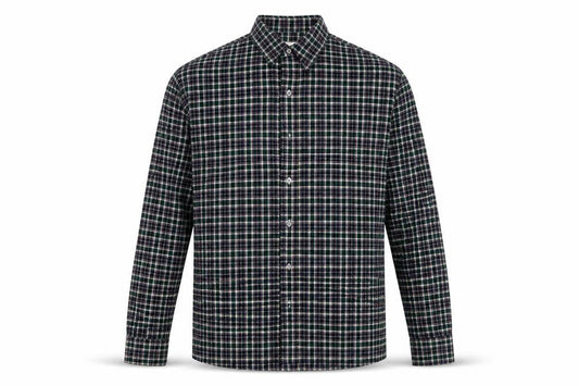 Executive Class by Evershine Men's Green Checked Flannel Shirt Size 42