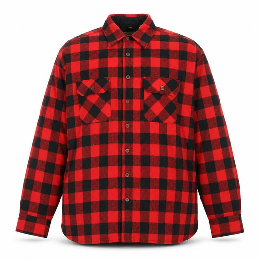 St. John’s Bay Men’s Red Black Check Flannel Shirt XL Vintage