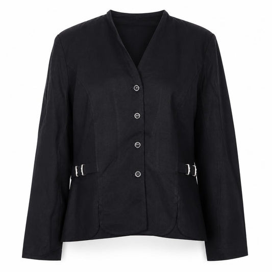 Perceptions by Irene B. Women's Black Blazer Size 12 Buttoned Waist Detail