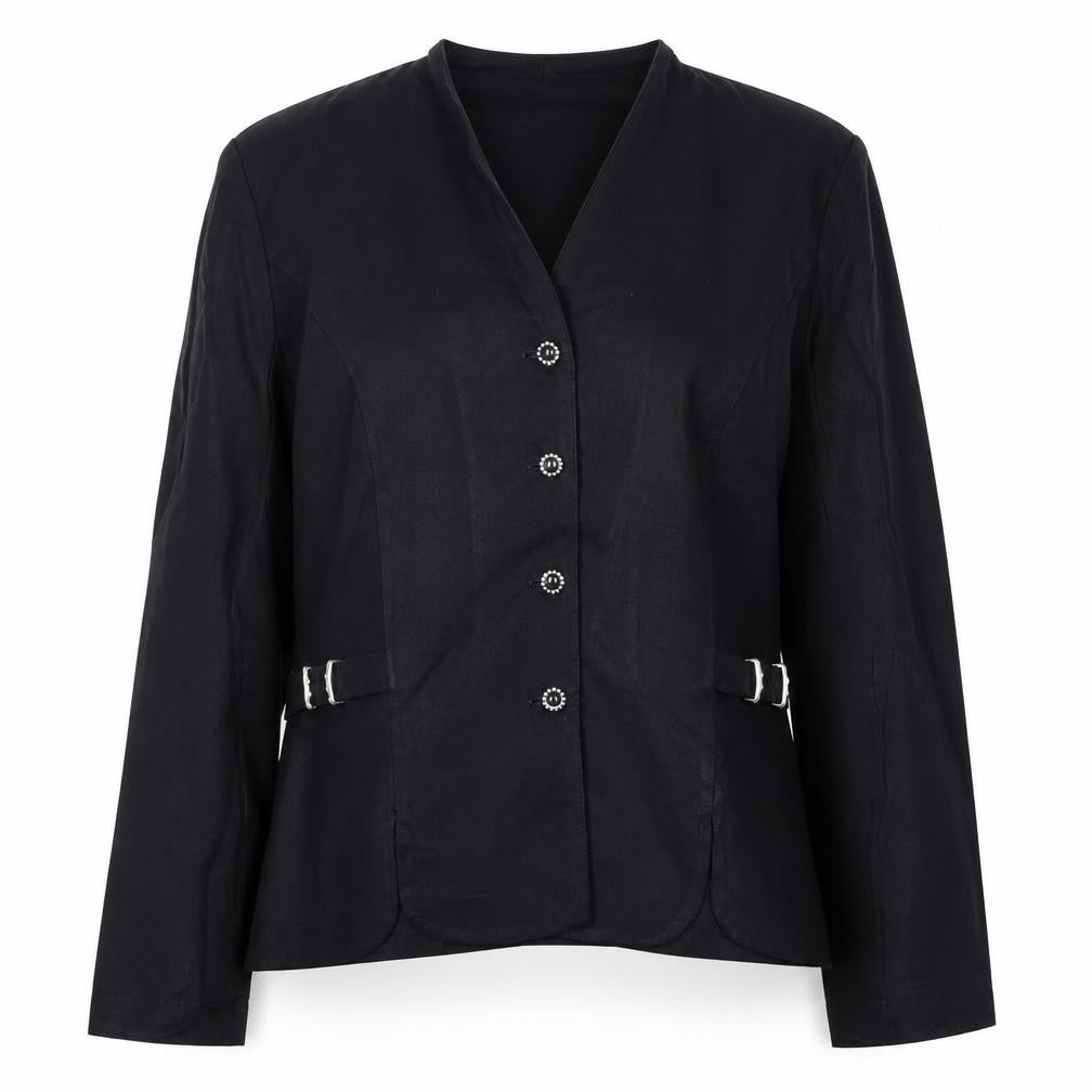 Perceptions by Irene B. Women's Black Blazer Size 12 Buttoned Waist Detail