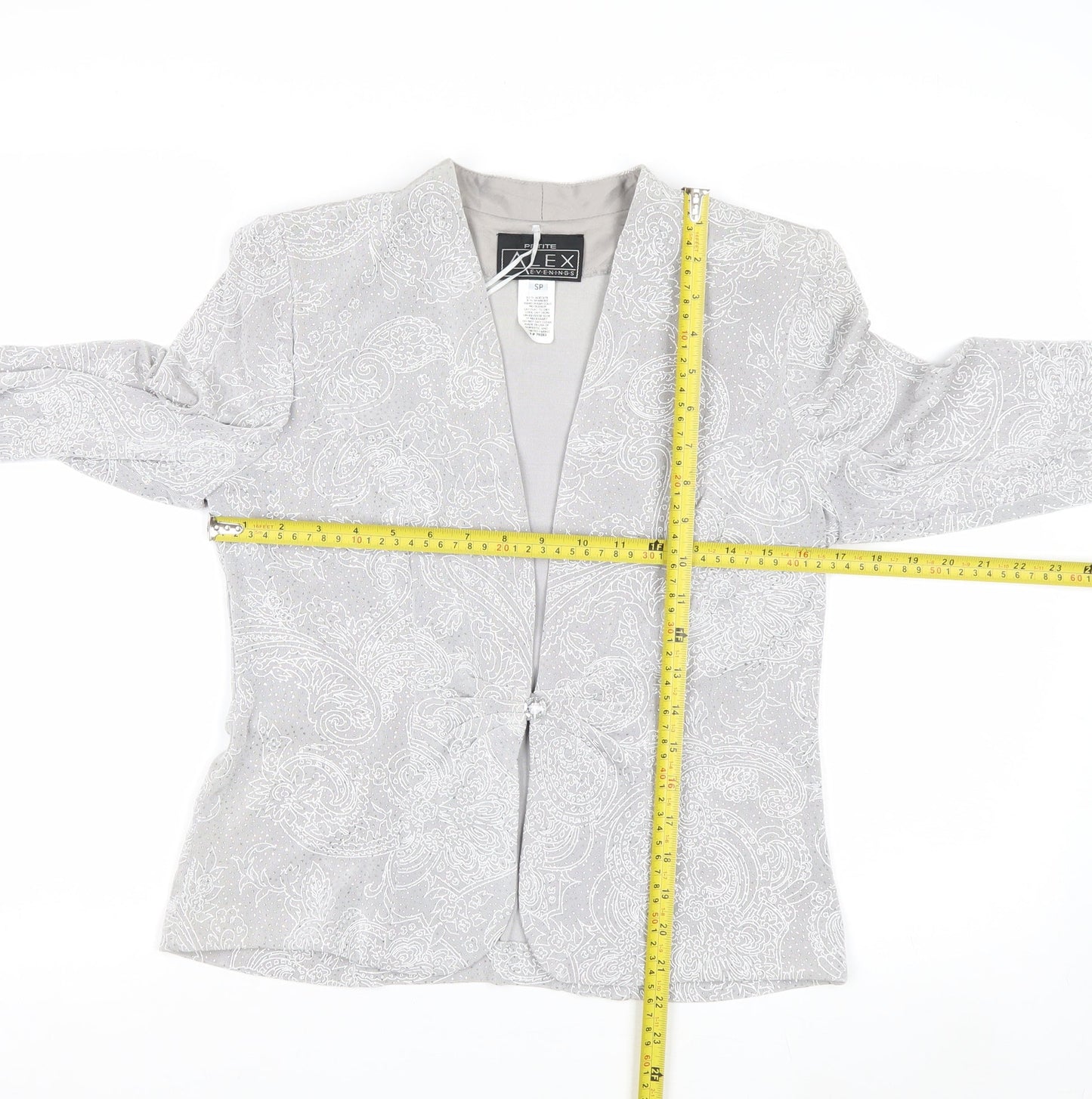 Alex Evenings Women’s Grey Paisley Single Breasted Blazer Petite SP
