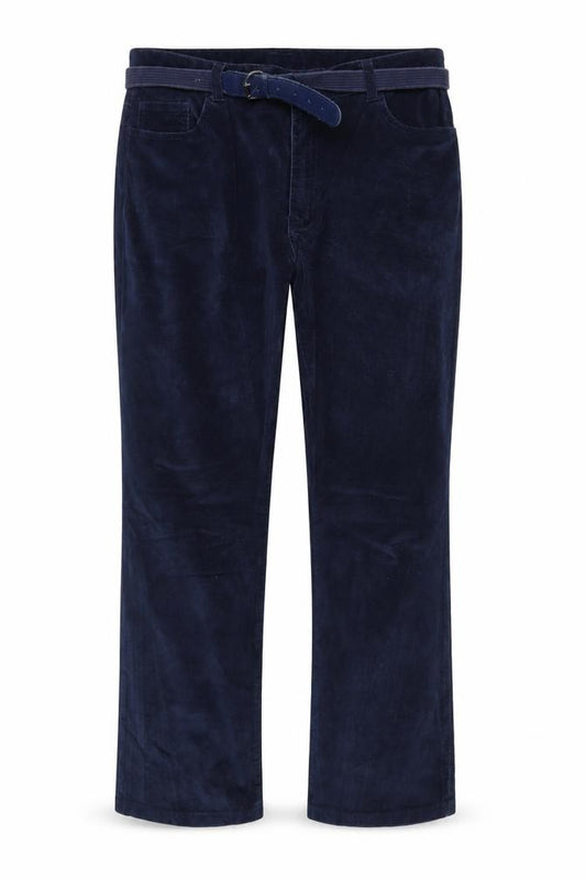B.U.M. Equipment Women Blue Corduroy Stretch Trousers Size 16