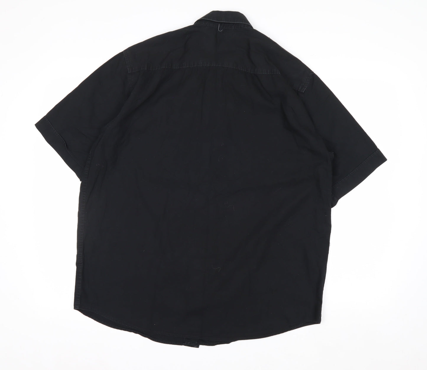 Rocawear Men's Black Cotton Short Sleeve Button-Up Shirt L