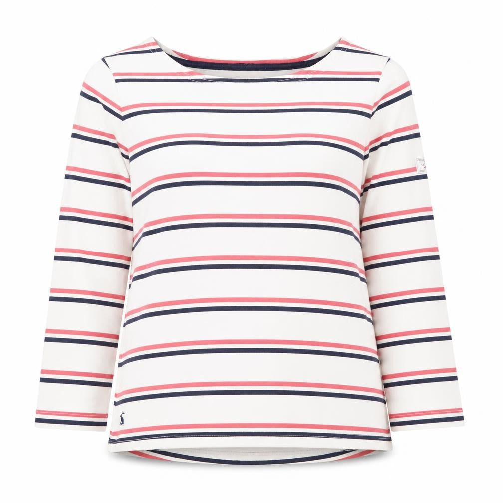 Joules Womens Multicoloured Striped Long Sleeve Cotton T-Shirt Size 14