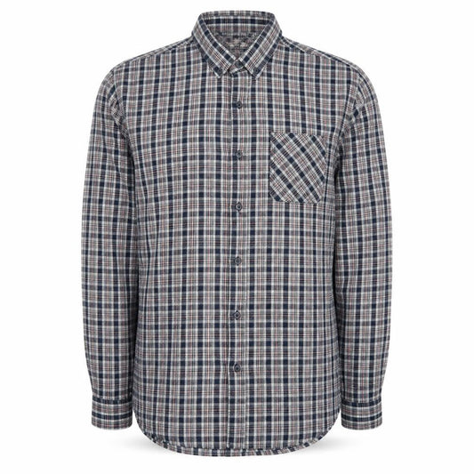 Easy 1973 Men's Blue Checked Cotton Long Sleeve Button-Up Shirt Size L