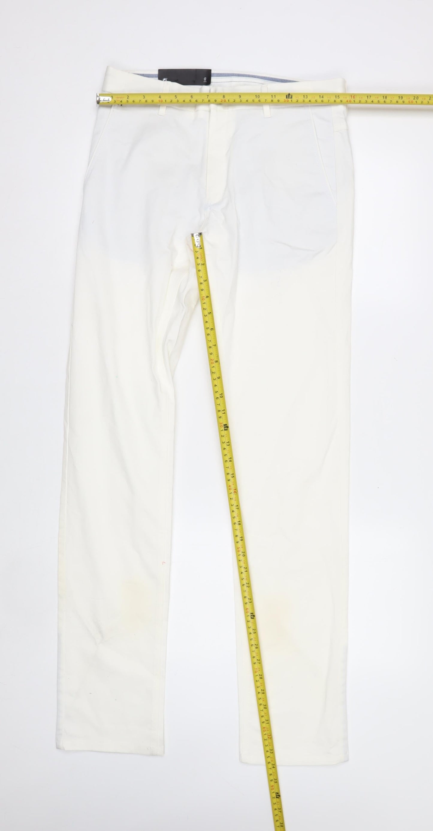 Zara Man White Slim Fit Chino Trousers Size 30 Men's