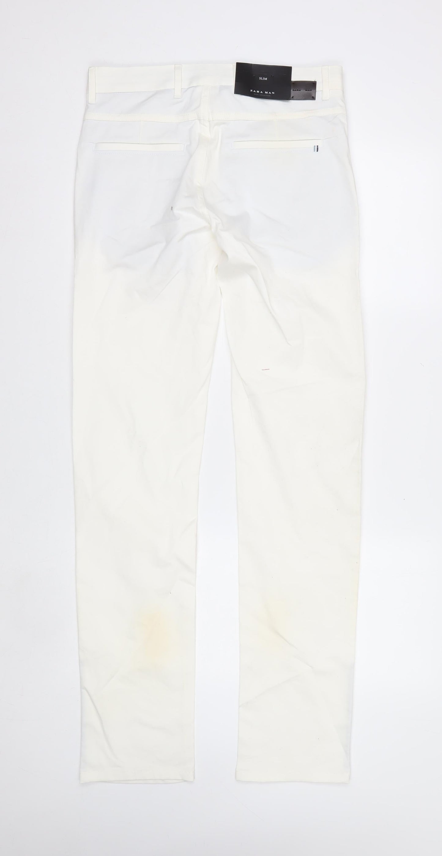Zara Man White Slim Fit Chino Trousers Size 30 Men's
