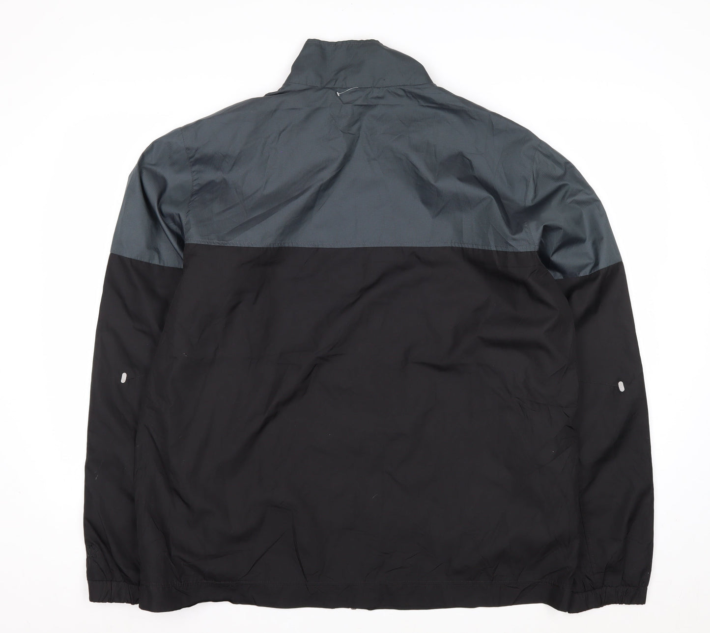 Starter Men's Black Grey L Windbreaker Jacket Full Zip Lightweight