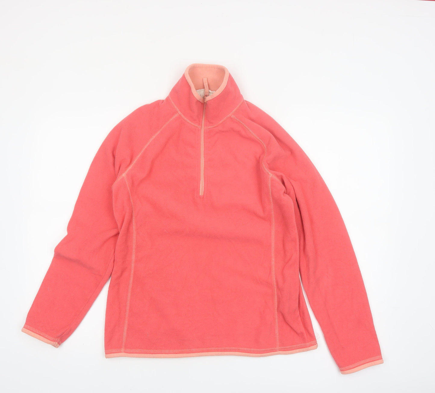 Mountain Warehouse Women Coral Pink Fleece 1/4 Zip Pullover UK 10