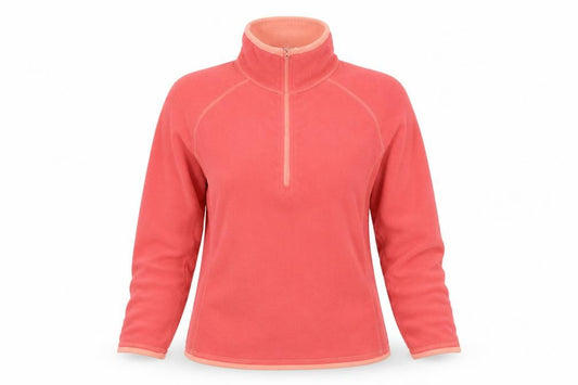 Mountain Warehouse Women Coral Pink Fleece 1/4 Zip Pullover UK 10