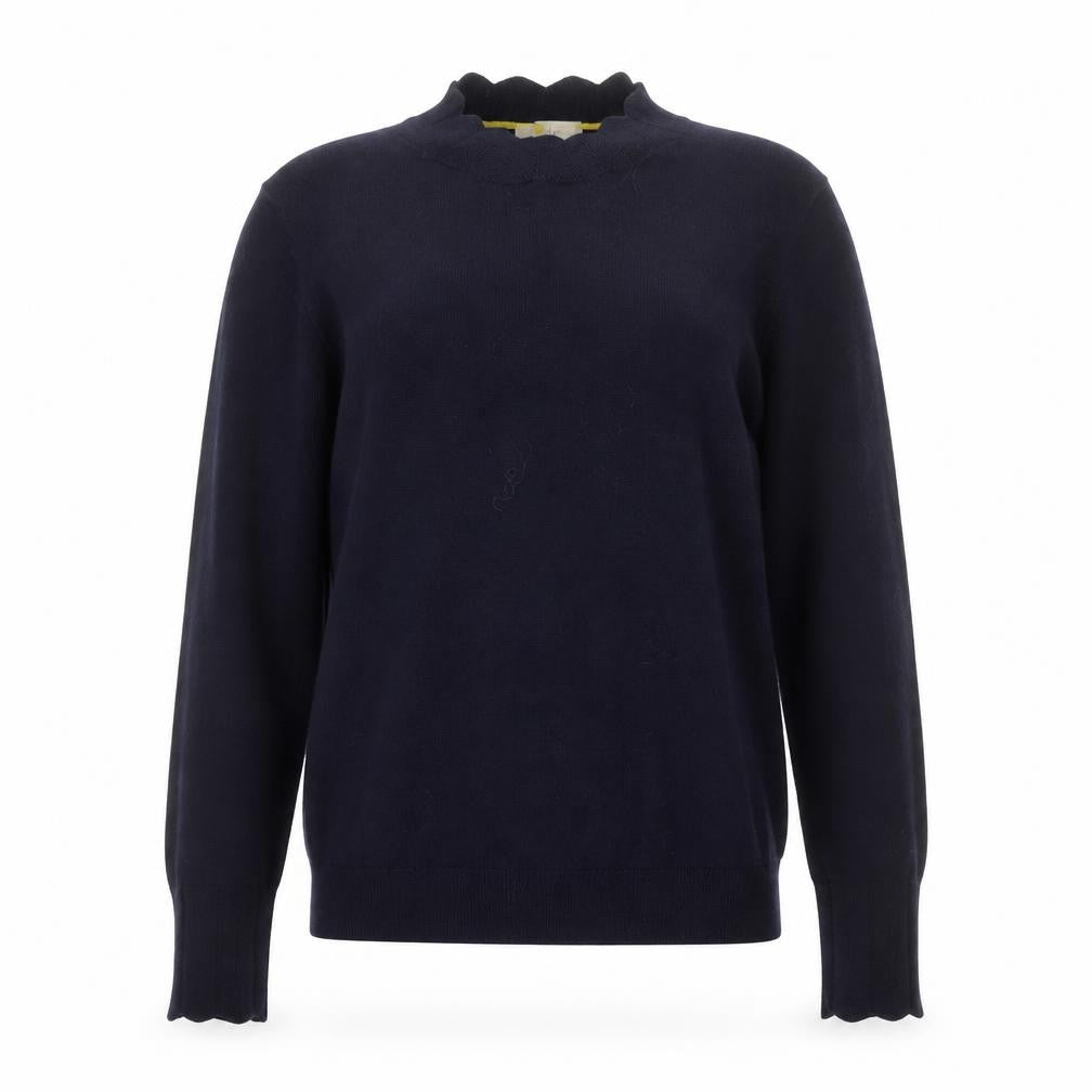 Boden Women Blue Cotton Wool Crew Neck Long Sleeve Jumper Size 12
