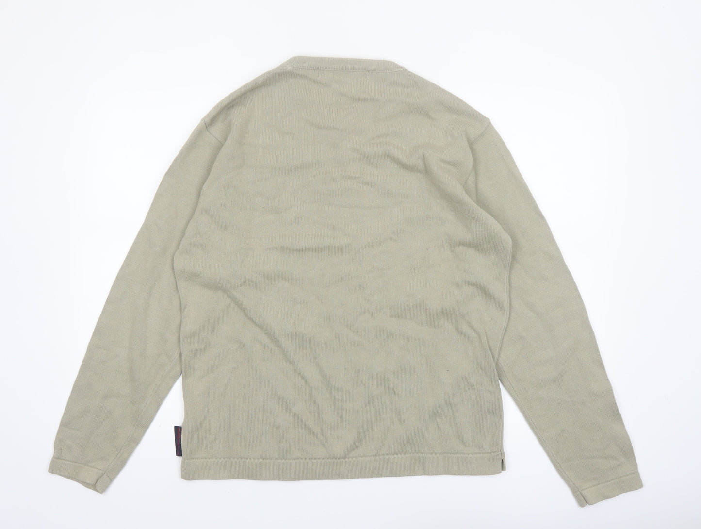 Ben Sherman Men's Beige Cotton V-Neck Pullover Jumper M