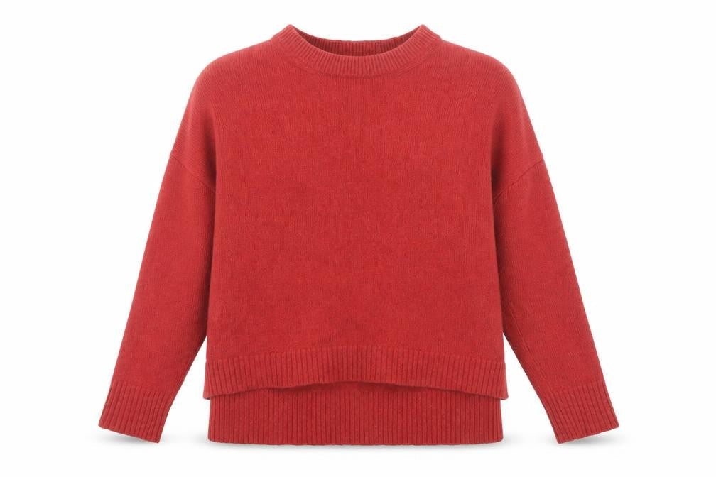 Marks & Spencer Womens Burnt Orange Lambswool Mock Neck Jumper Size S