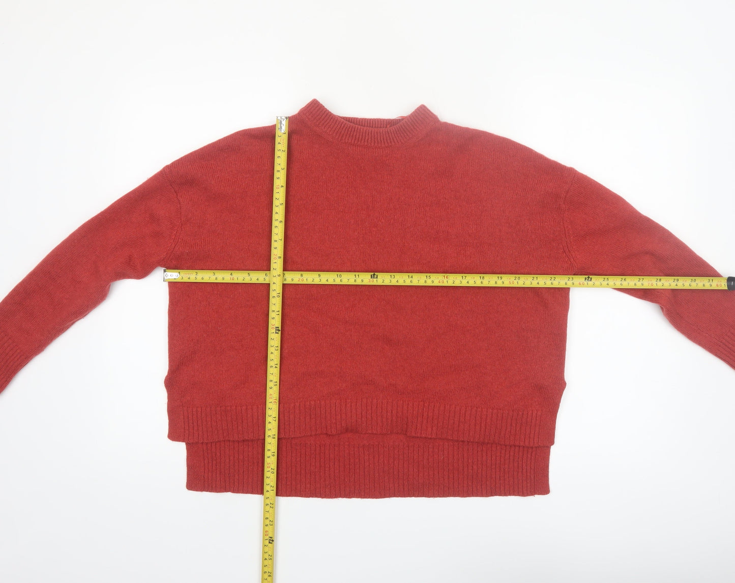 Marks and Spencer Womens Burnt Orange Lambswool Mock Neck Jumper Size S