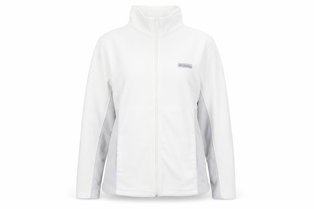 Columbia Women's White Fleece Full Zip Jacket XL
