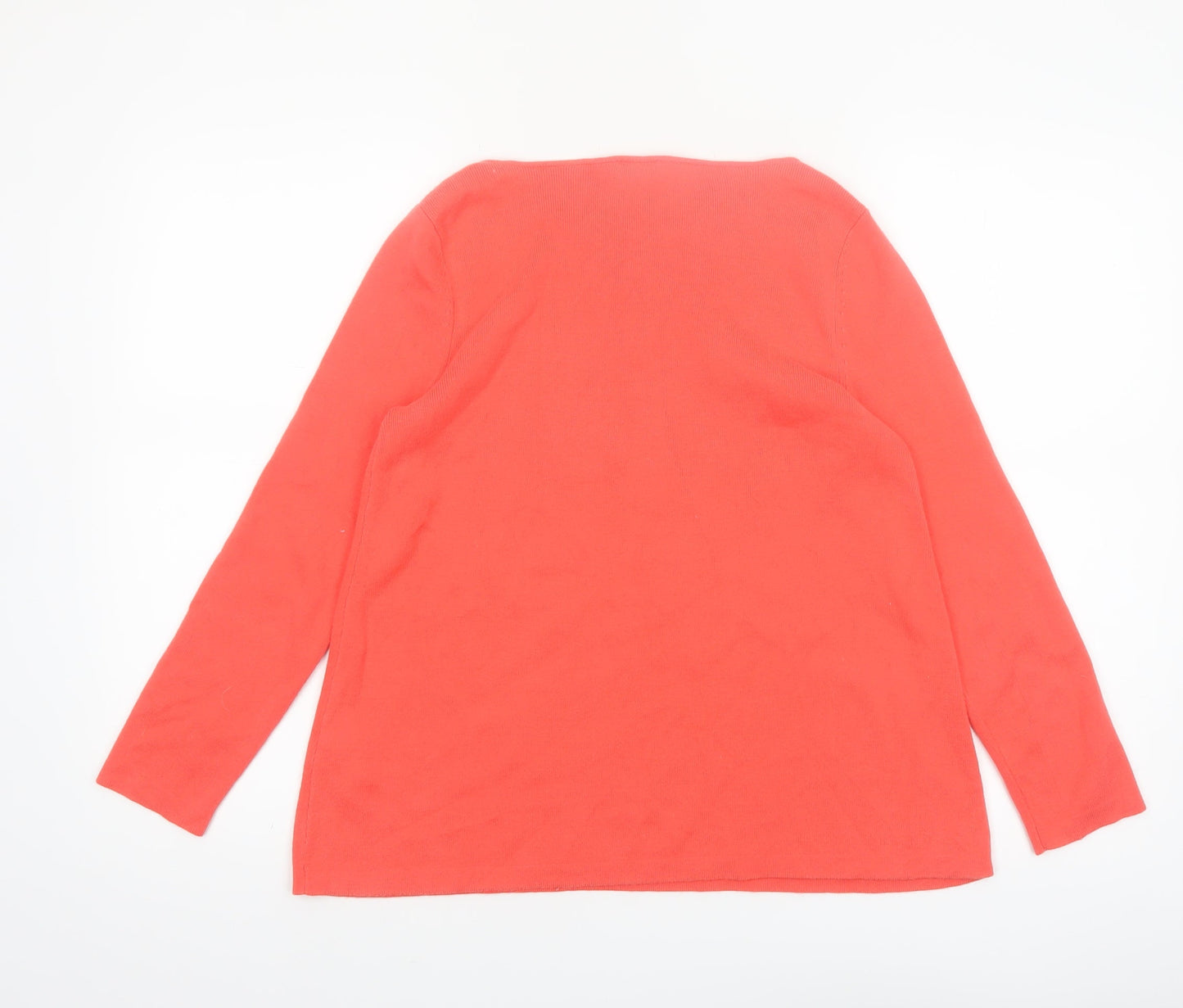 Gap Women’s Red Cotton Boat Neck Long Sleeve Jumper Size S