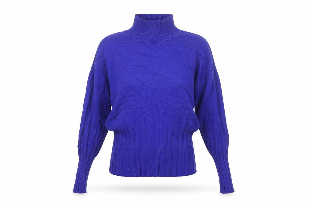 Marks & Spencer Women Blue Mock Neck Long Sleeve Jumper Size 10